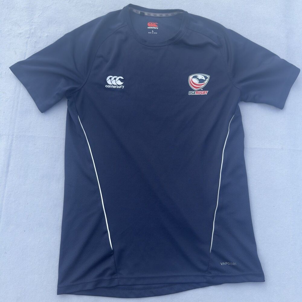 USA Rugby VapoDri Performance Training Shirt Blue Men’s L Canterbury